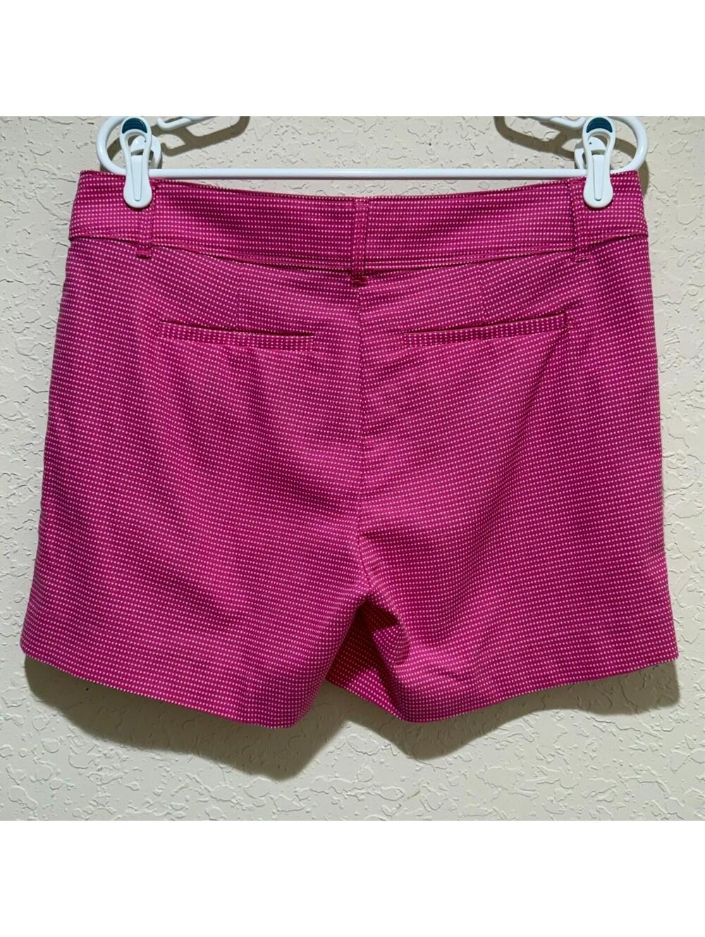 Isaac Mizrahi Women's Chino Shorts Pink White Micro Dots Bright Preppy Casual 10 - Picture 6 of 12